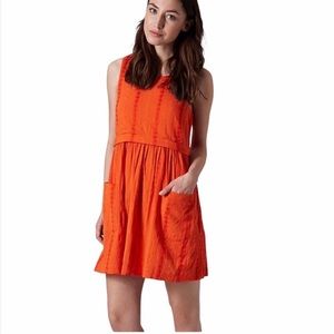 Topshop orange overlay dress with pockets